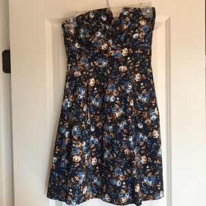 Strapless Floral Dress